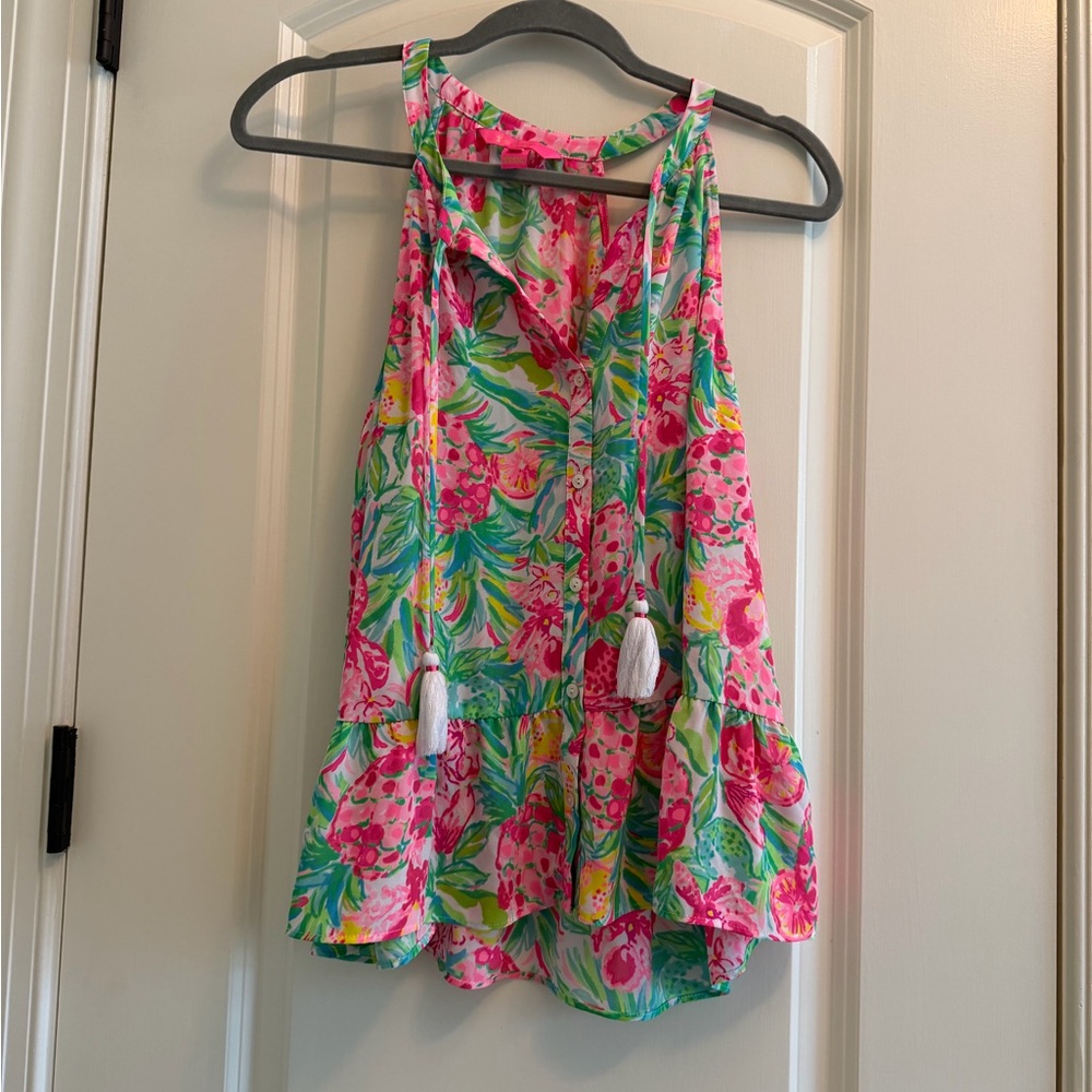 Lilly Pulitzer Pear Necessities Caroline Top Size L